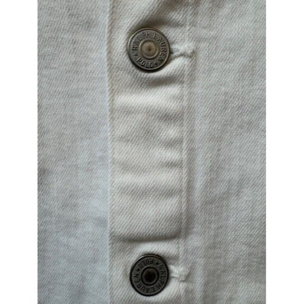 Polo Ralph Lauren White Denim Button-Front Skirt With Back Pockets Size 10 - Picture 5 of 7